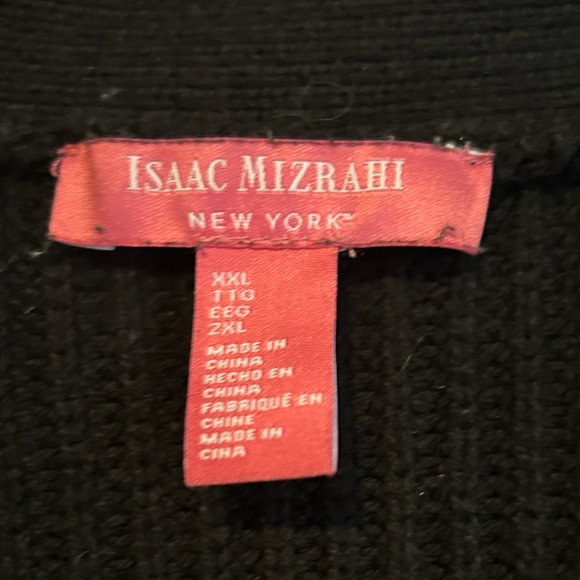Isaac Mizrahi Black Wrap Sweater - Picture 3 of 3